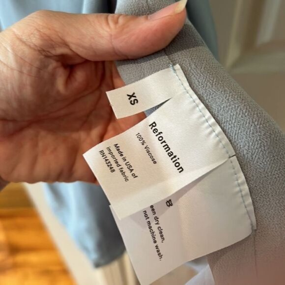 REFORMATION Ricki blue wrap dress xs - Picture 9 of 11